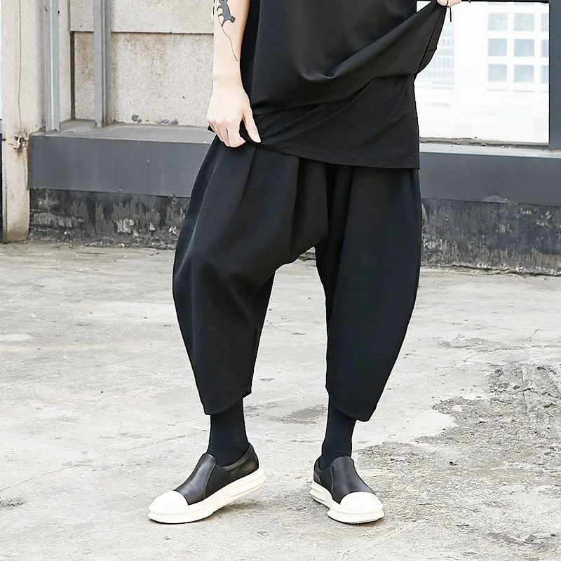 

Men Women Japan Loose Casual Kimono Black Harem Pants Male Streetwear Hip Hop Punk Gothic Harem Trousers Joggers Sweatpants