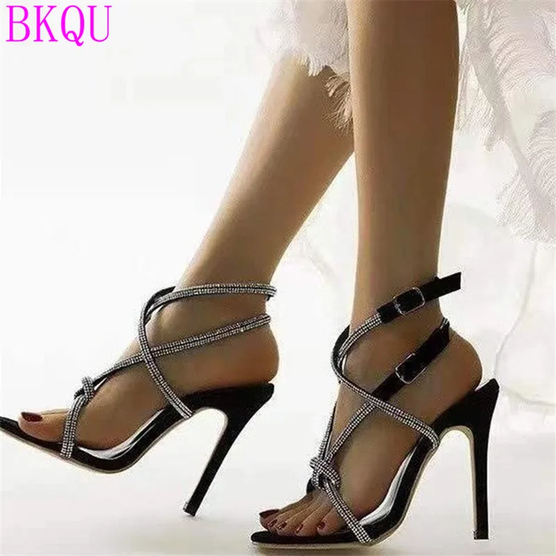 

Женские вечерние босоножки на высоком каблуке, серебристые сандалии с круглым носком, туфли в римском стиле, Размеры 35-43, для лета