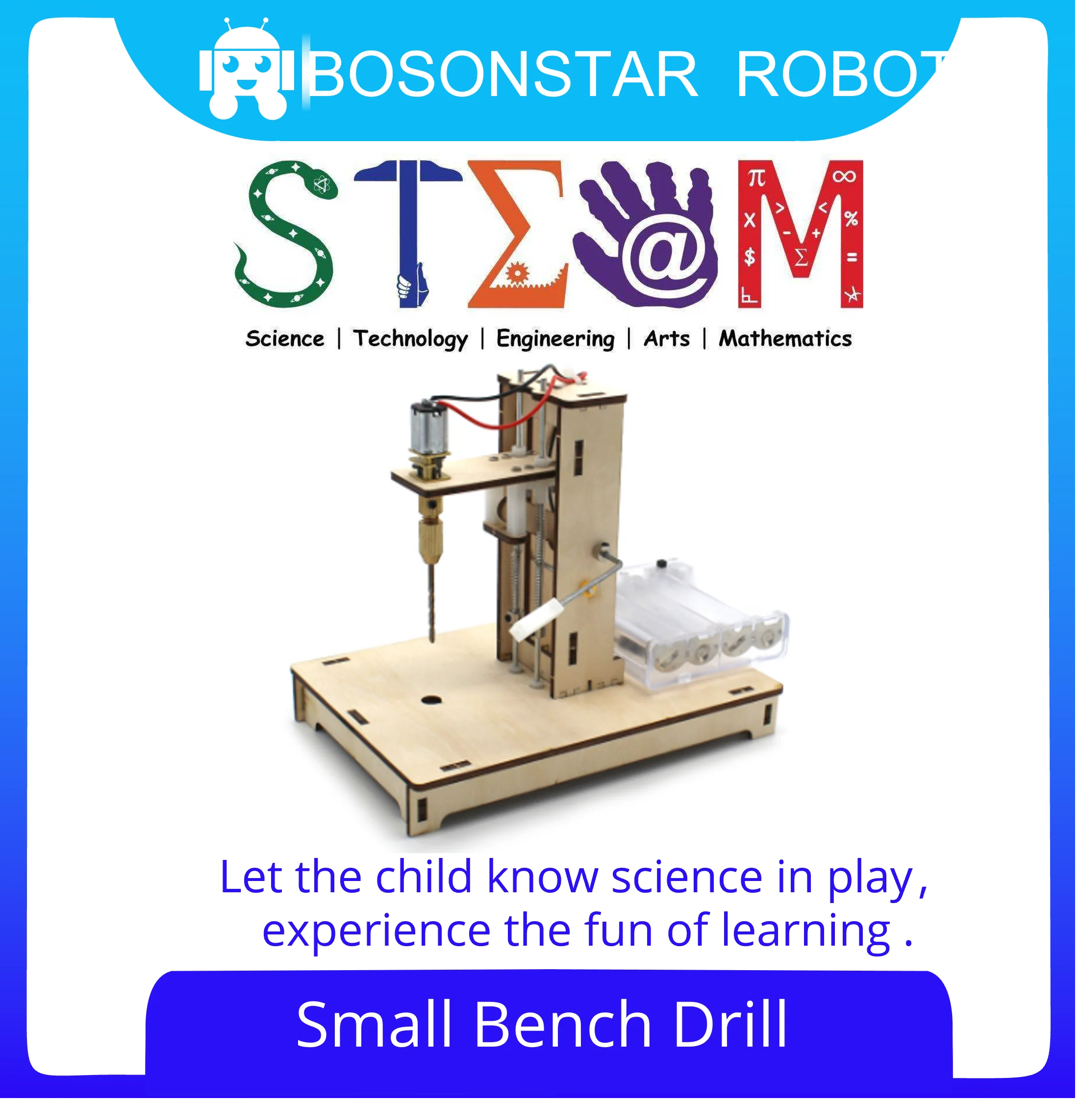 DIY Assembled Model  Electric Small Bench Drill Science Discovery  STEM Education Physics Experiment Kit  For Children Gifts