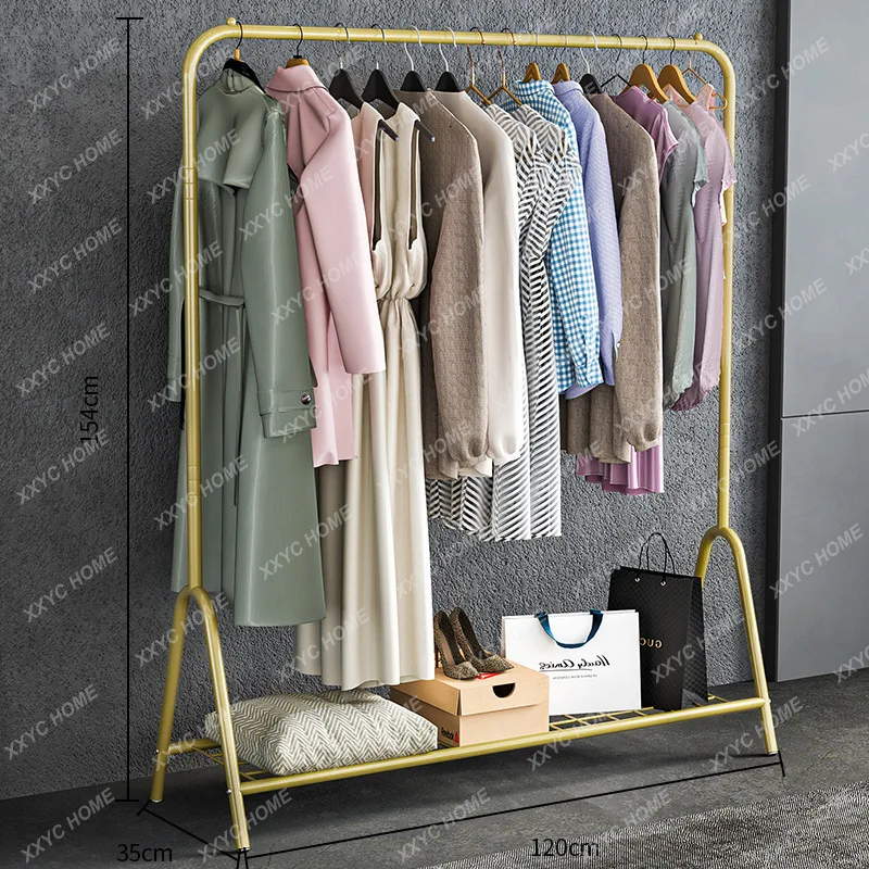

Double Pole Drying Rack Indoor Floor Drying Balcony Pole Clothes Hanger Stand Minimalist Indoor Arara De Roupa Hall Furniture