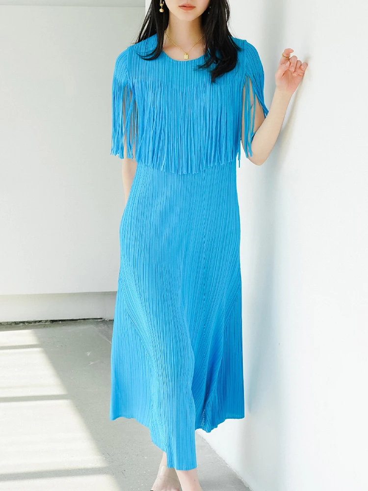 Плиссированное Платье с кисточками GVUW женское вечернее платье круглым