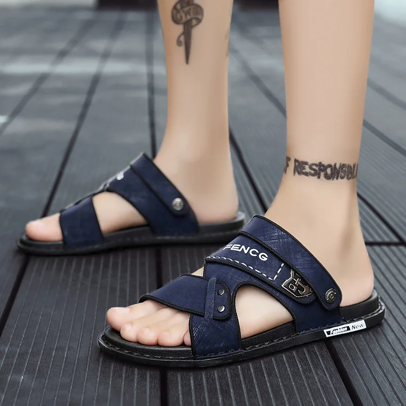 

Мужские летние пляжные туфли, Черные Водонепроницаемые слиперы, дышащие сандалии, плоская подошва, 2022