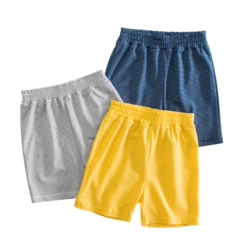 Boy Casual Shorts Elastic Waist Kids Summer Striped Shorts 100% Cotton Children's Fashion Clothing