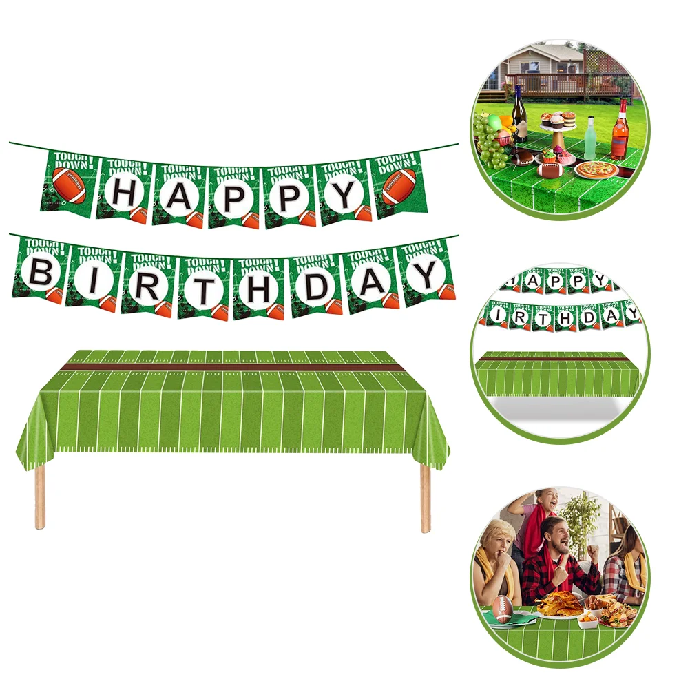 

1 Set Football Party Supplies Party Tablecloth Decoration Football Tablecloth Paper Football Banner