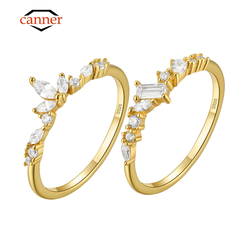 

CANNER High Quality Zircon Fashion 925 Sterling Silver Ring for Women Engagement Wedding Fine Jewelry Free Shipping Anillos Gift