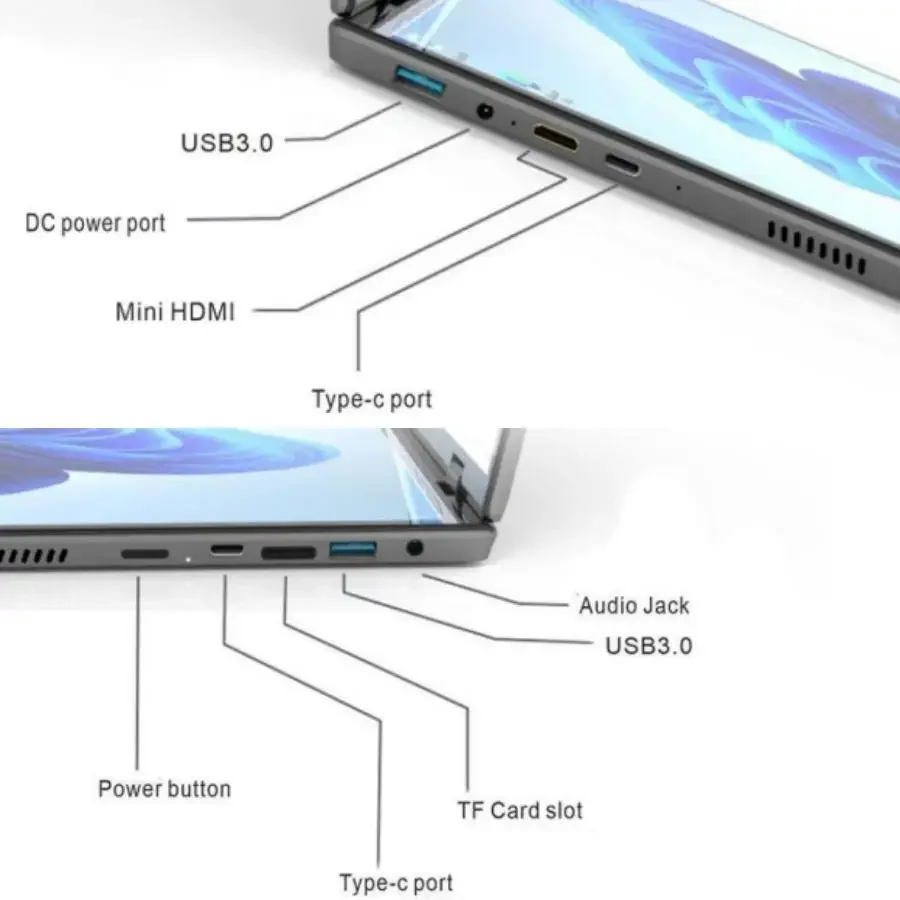 Пользовательский логотип двойной 14-дюймовый сенсорный экран N95 11-го поколения DDR4