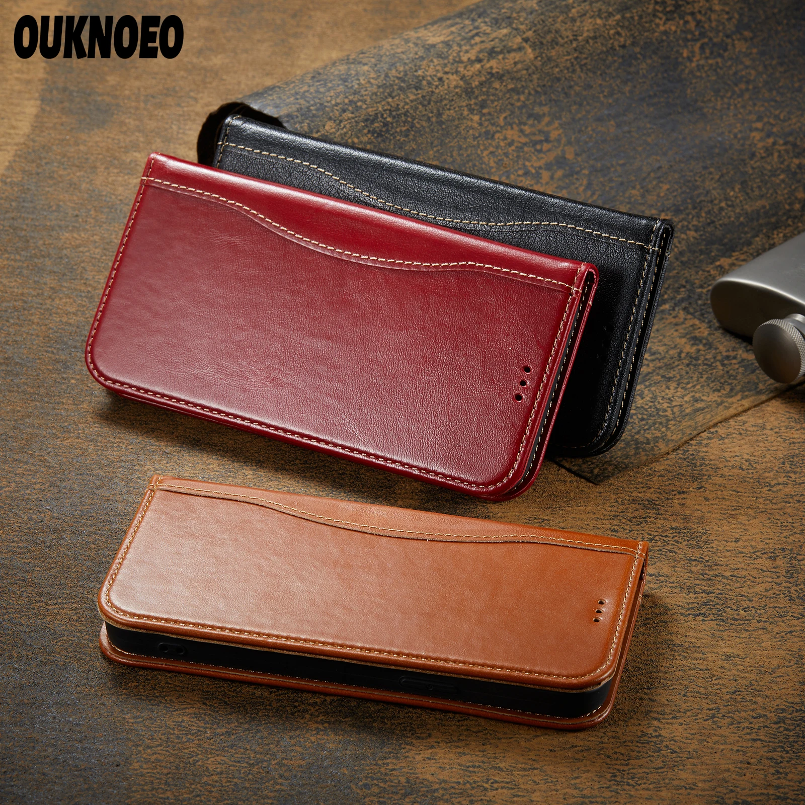 

Роскошный чехол для телефона из натуральной кожи Funda для iPhone 14 Plus 13 12 11 Mini Pro XS Max XR Coque Business Gift Box Fold Protect Cover