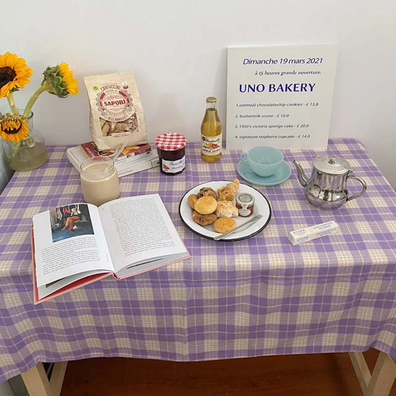 

Скатерть в клетку INS, Пыленепроницаемая ткань для стола в клетку для кафе, ресторана, реквизит для фото, Декор для дома, обеденного стола