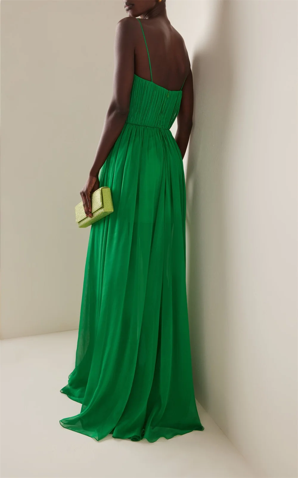 Green Women Evening Party Dress 2023 New in Sexy Spaghetti V-neck Backless High Split Long Gown Ladies Elegant Prom Maxi Dresses