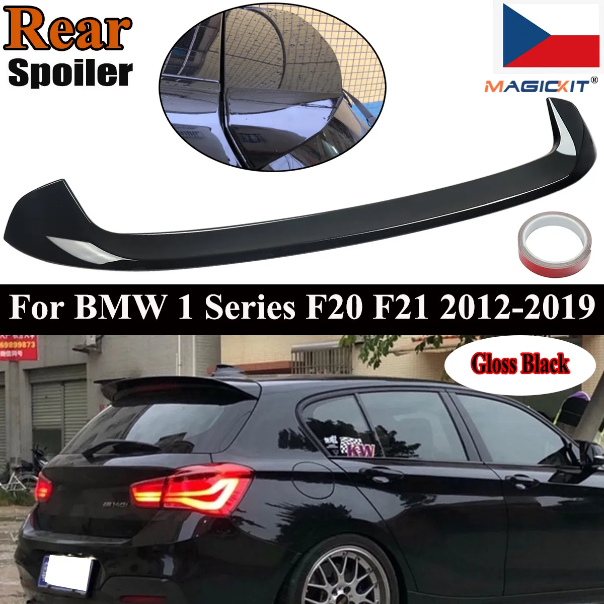

MagicKit For BMW 1Series F20 F21 2012-19 M Performance Style Rear Roof Boot Spoiler Black