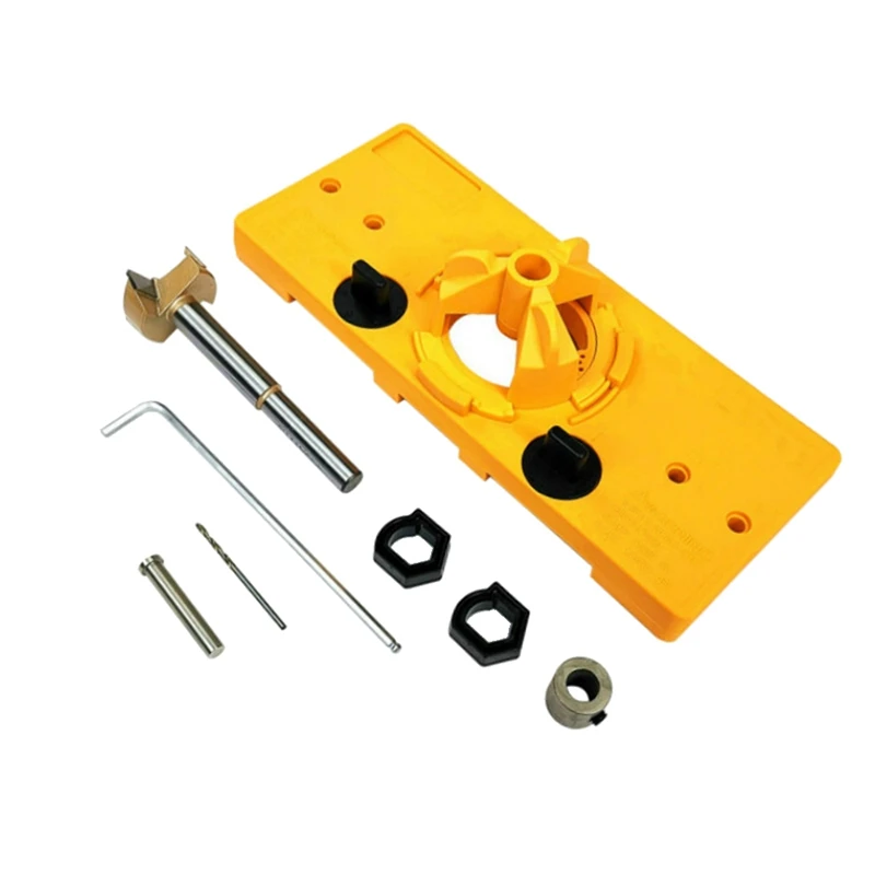 

AT35 35MM Cup Style Hinge Boring Jig Drill Guide Set Door Hole Template For Wood Hole Locator Tool Hinge Jig Drill Guide Tool
