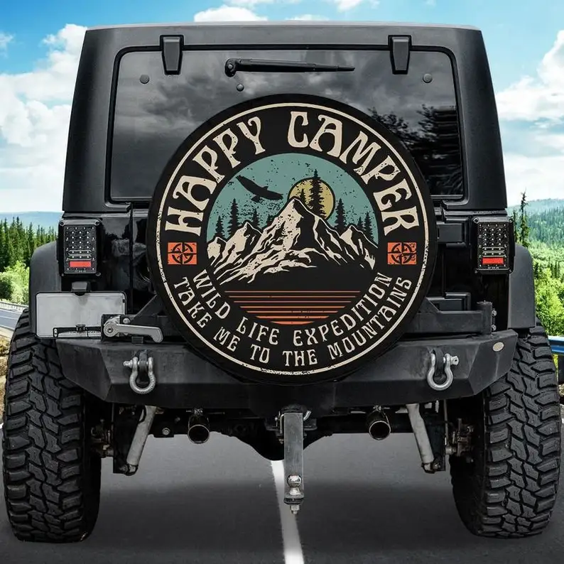 

Happy Camper Cover, Camping Art Tire Cover, Wild Life Lover Cover, Camping Soul Gift Fbsp141037