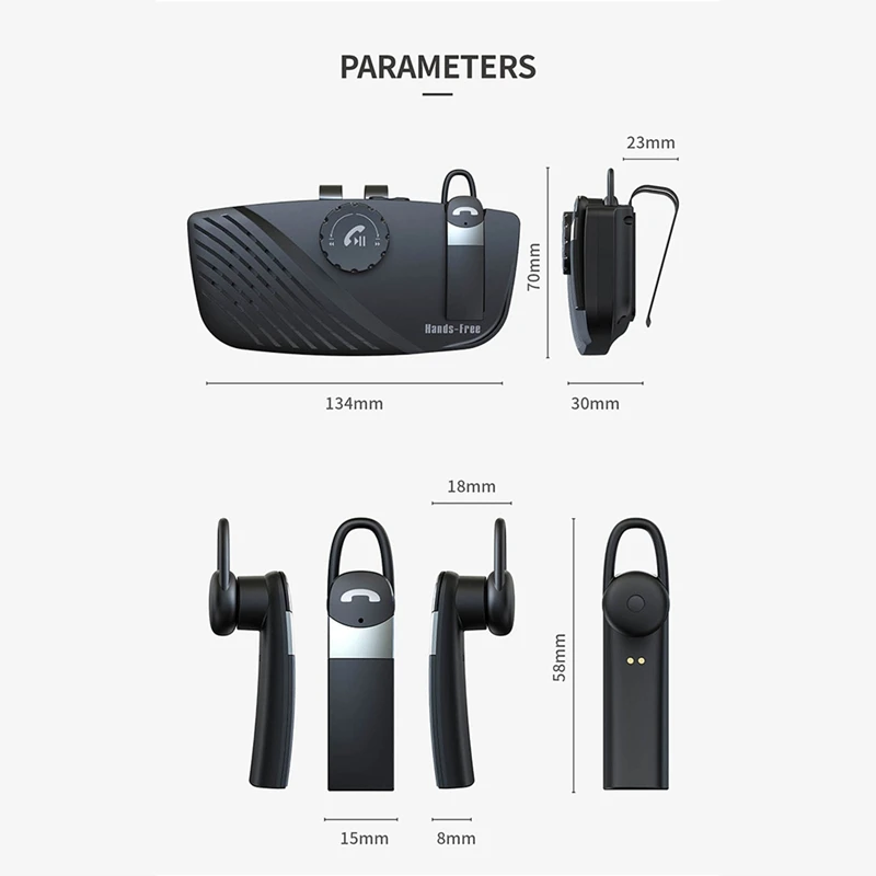 Автомобильный комплект Bluetooth громкой связи гарнитура солнцезащитный козырек 5 0 +