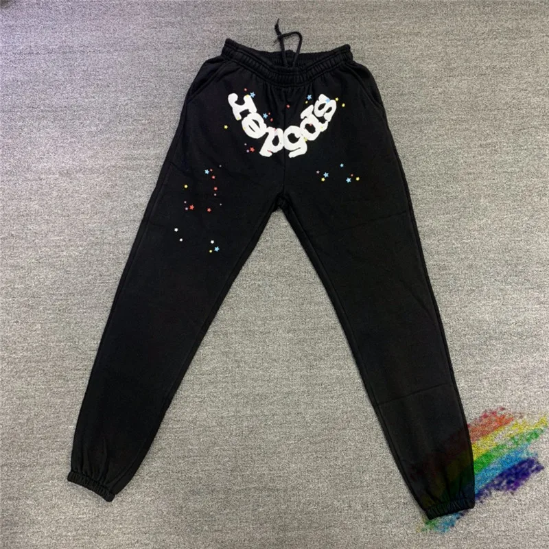 

Foaming Printing Sp5der 555555 Angel number Sweatpants Men Women 1:1 Top Quality Spider Web Pattern Joggers Drawstring Trousers