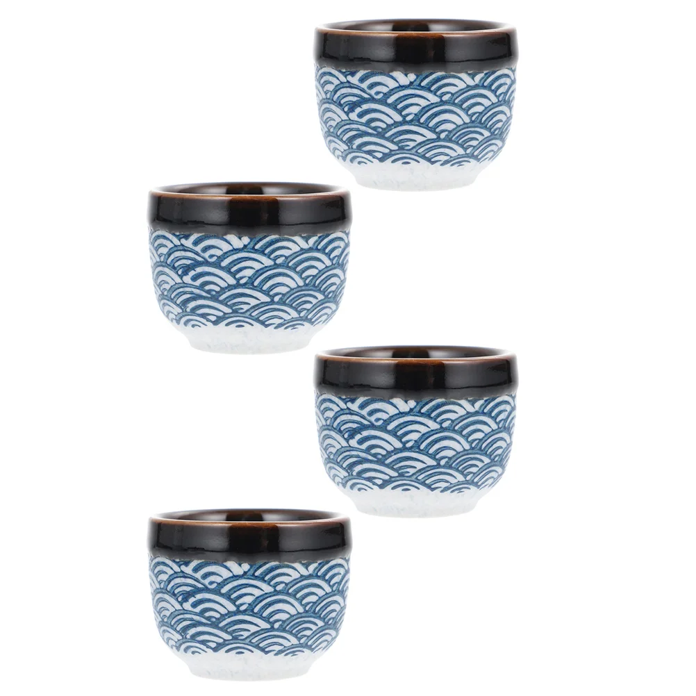 

Cup Sake Tea Cups Set Ceramic Japanese Saki Serving Asian Pottery Chinese Traditionalkit Handleless Rice Porcelian Yunomi Handle