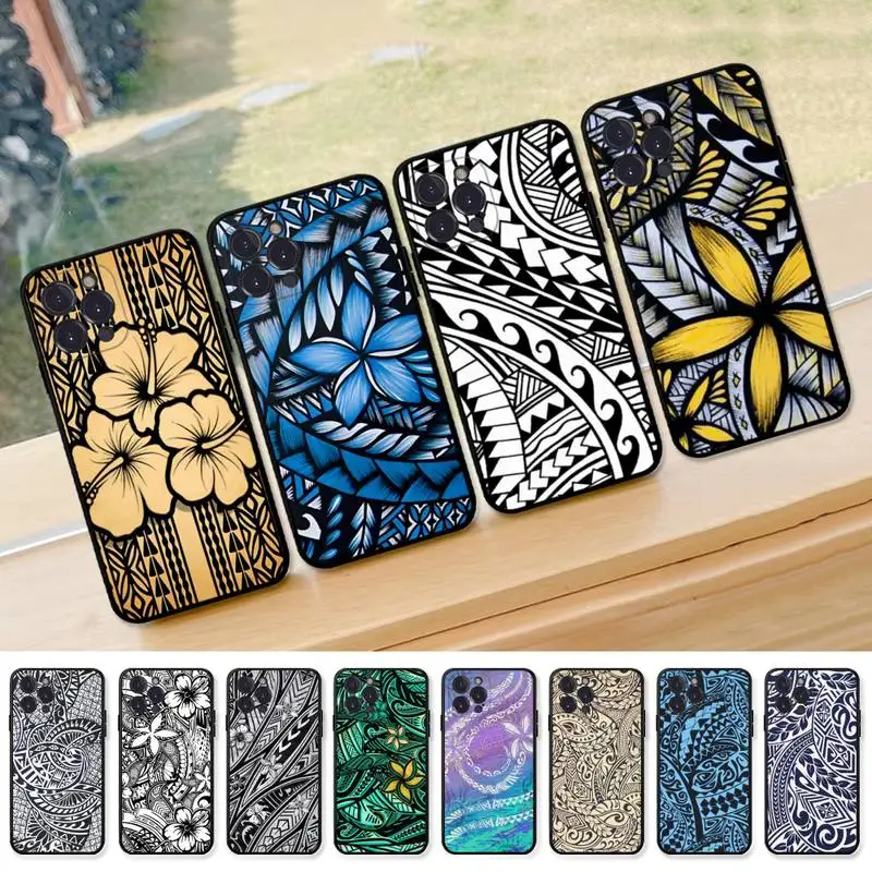 

Maori Tribal Samoan Polynesian Phone Case for iPhone 13 12 Mini 11 14 Pro Max Xs X Xr 7 8 Plus 6 6s Se 2022 silicone Cover
