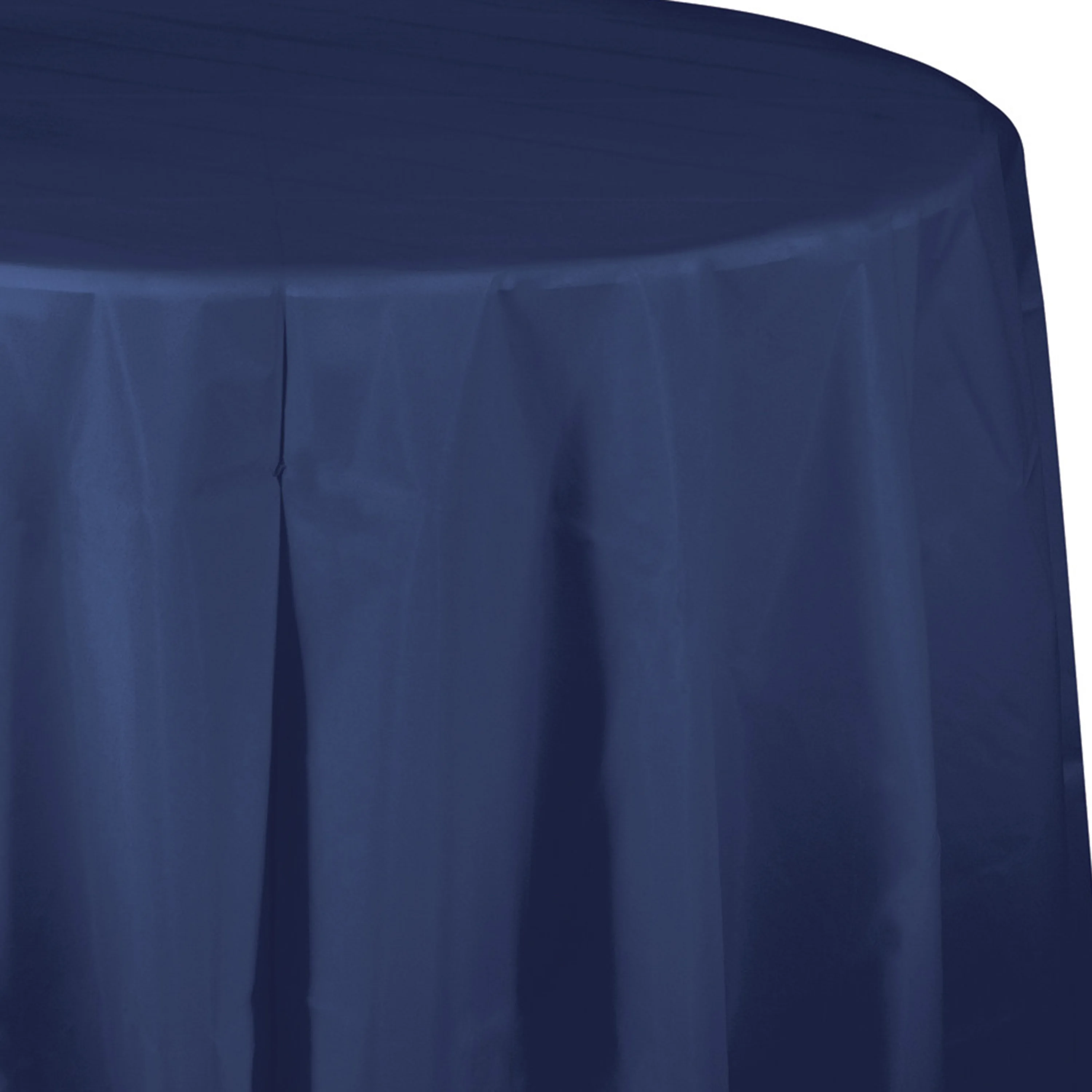 

Navy Blue Round Plastic Tablecloths, 3 Count