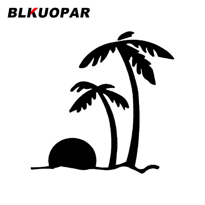 

Креативные автомобильные наклейки BLKUOPAR, пляж, закат, пальмы, океан, интересные мотоциклетные скейтборды, устойчивые к царапинам виниловые наклейки