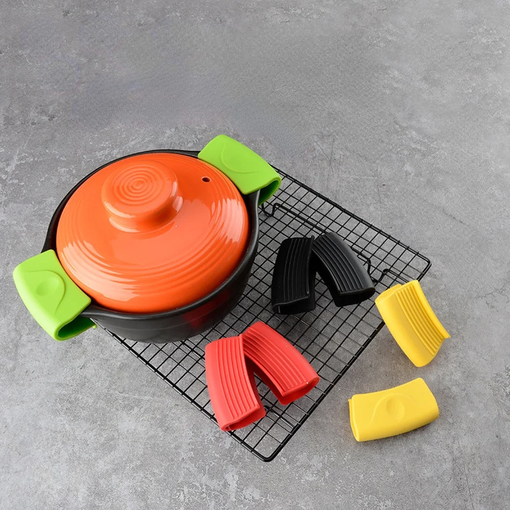 

1Pair Heat Resistant Pot Clips Anti-slip Silicone Gloves Insulation Clip Cooking Insulation Kitchen BBQ Oven Mitt Baking Tool