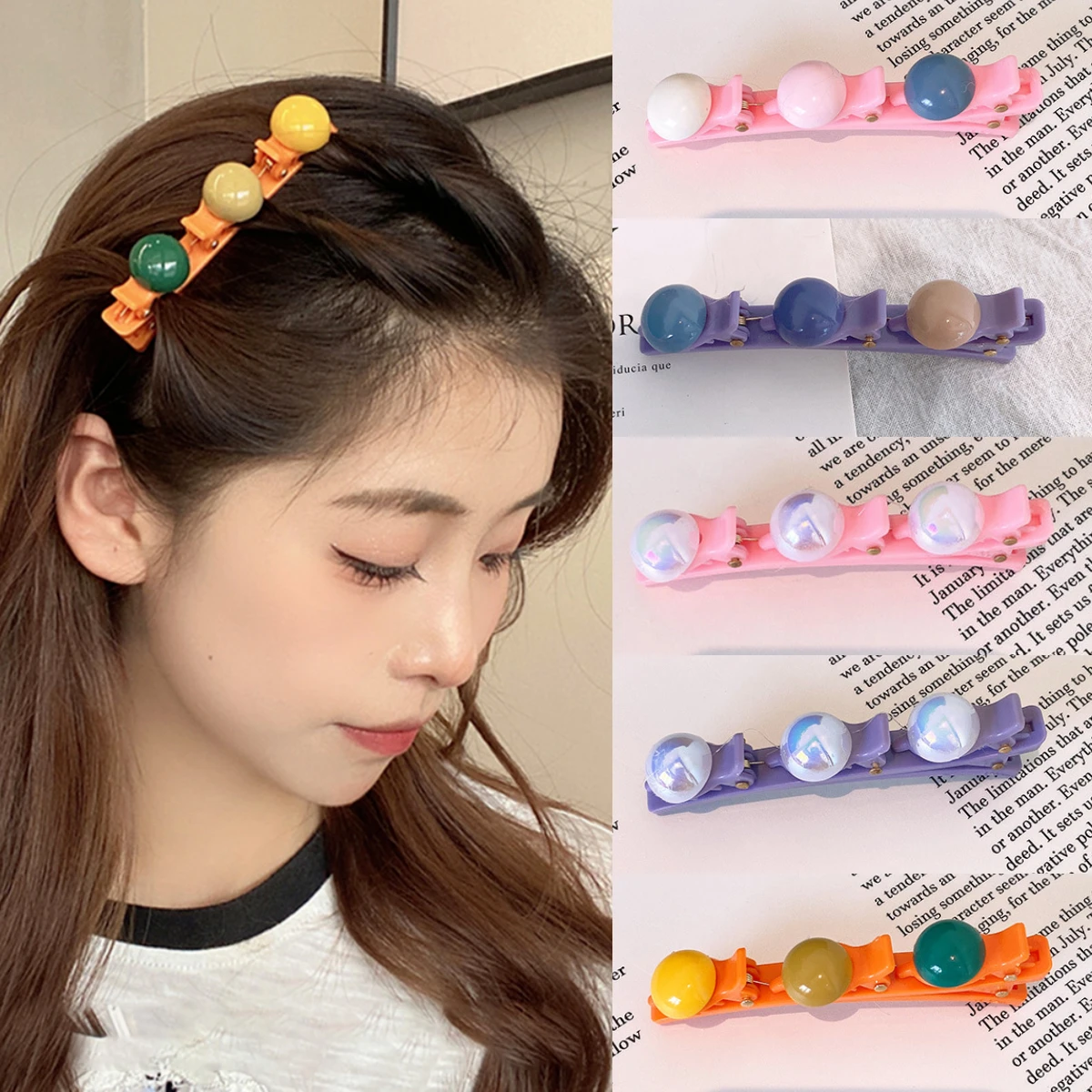 

HEALLOR Pearls Hair Clips New Fashion Bangs Side Clip Women Hairpins Headwear Barrettes Sweet Braided Hairpin Hair Accessories