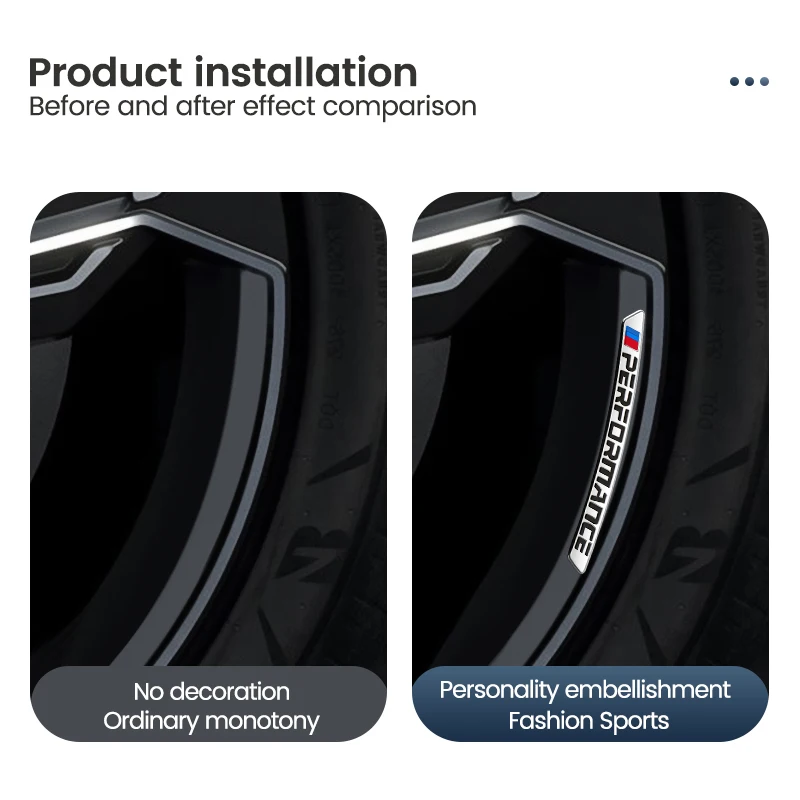 4 шт. алюминиевые 3D-наклейки на колесные диски и брови для BMW E46 E90 E49 F30 F80 E36 E93 E92 F34 F31