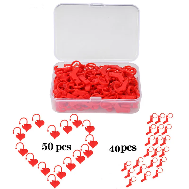 40/50 шт. пластиковые инструменты для вязания маркеры крючком с защелкой зажим