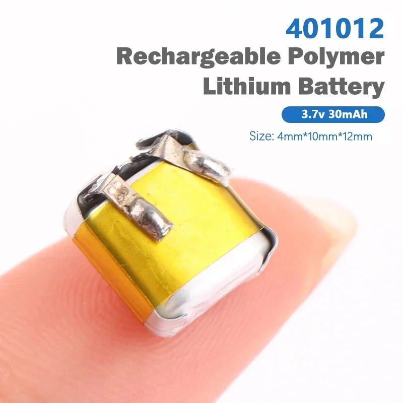 Фото PURFIELD 3.7V 30Mah 401012   Сменный аккумулятор для беспроводной Bluetooth-гарнитуры, полимерный литий-ионный аккумулятор для игрушечных наушников №1