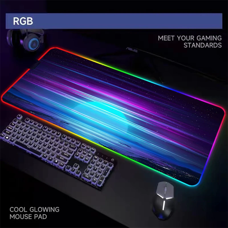 

RGB MOON Mousepad HD Printing Computer Gamers Locking Edge Non-slip Mouse Pad Keyboard PC Desk Pad LED Gamer Setup Gaming Rpg