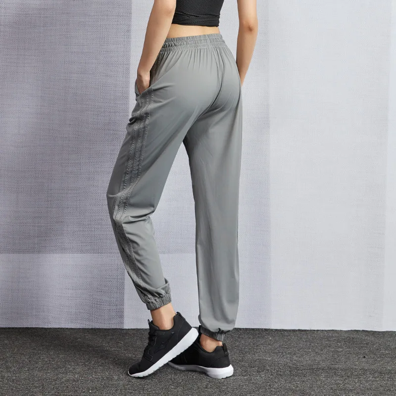 Women Jogging Pant High Waist Elastic Sports Pant Gym Running Training Fitness Trouser Casual Loose Patchwork Sportswear