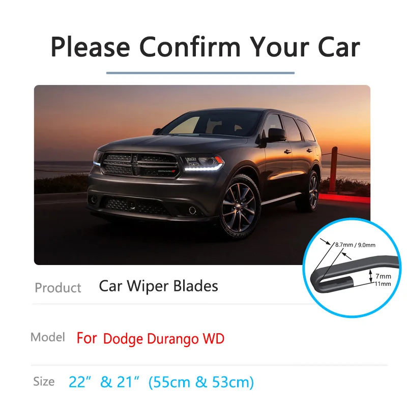 para Dodge Durango WD 2011 ~ 2022 przednie pióra wycieraczek samochodowych czyszczenie przedniej szyby akcesoria samochodowe 2012 2013 2014 2015