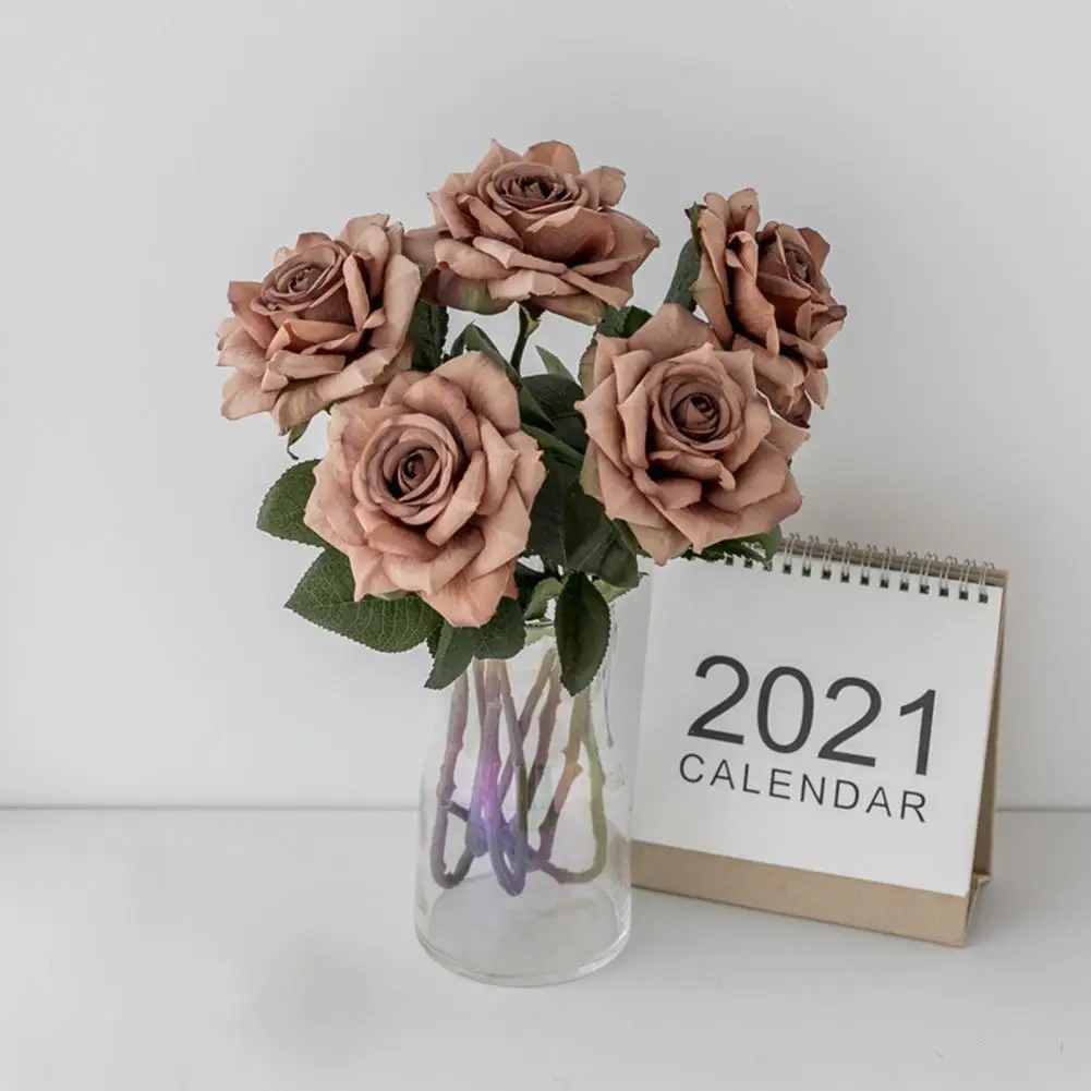 

Faux Rose Durable Natural Reusable Multi-color Artificial Flower for Banquet Fake Silk Rose Artificial Flower