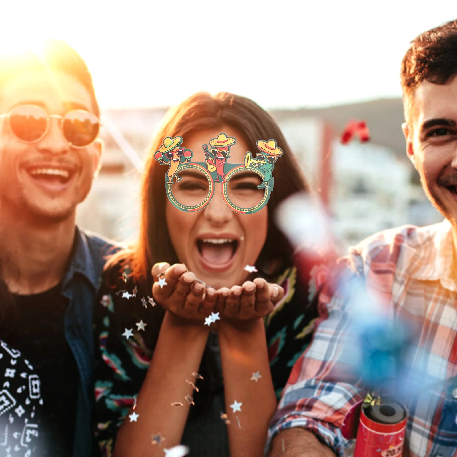 12 шт. украшения для вечеринки тако мексиканские бумажные очки реквизит