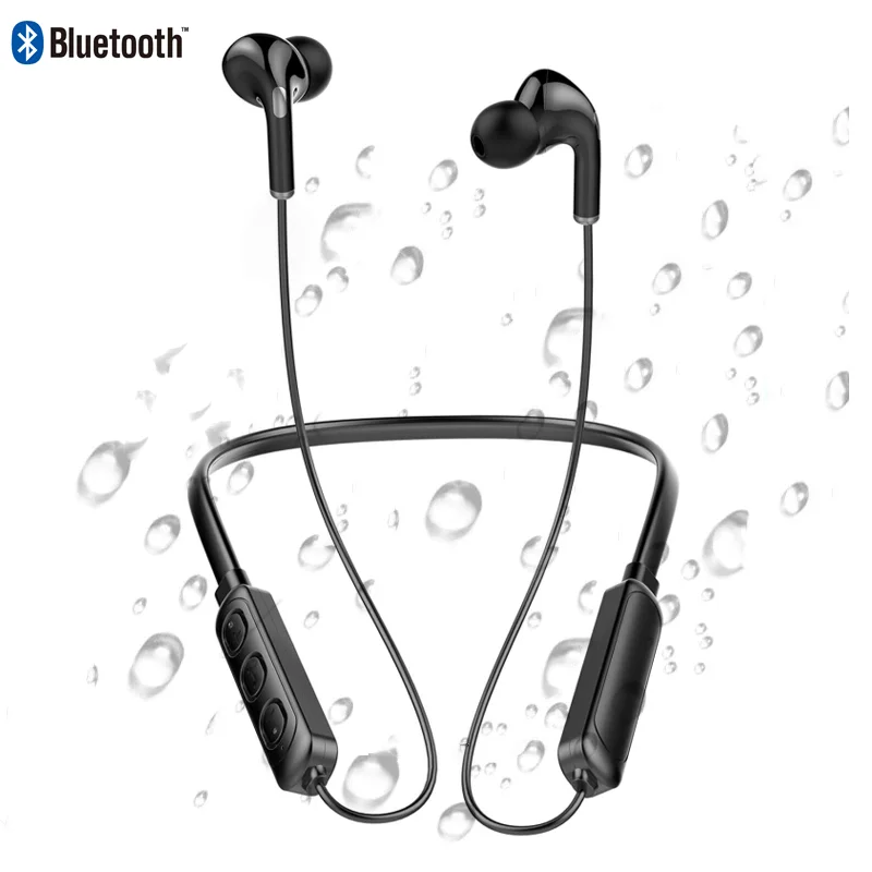 New neck-mounted bluetooth headset sports wireless headset neck-mounted large battery with card binaural magnetic suction