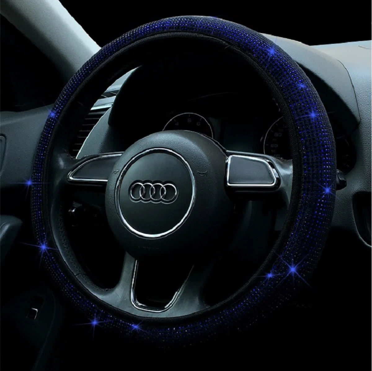 

Ice car steering wheel cover All season universal steering wheel cover sweat absorbing luxury ice (black red) - high quality