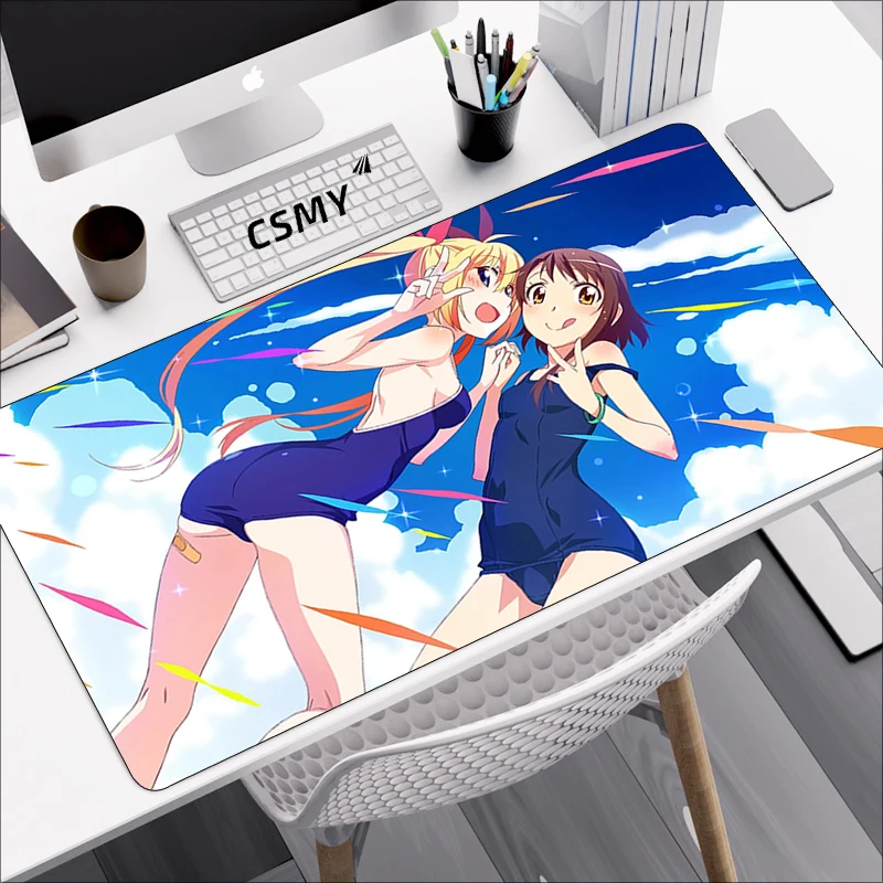 Игровые аксессуары для ПК коврики для компьютерной мыши Nisekoi, резиновый коврик для клавиатуры