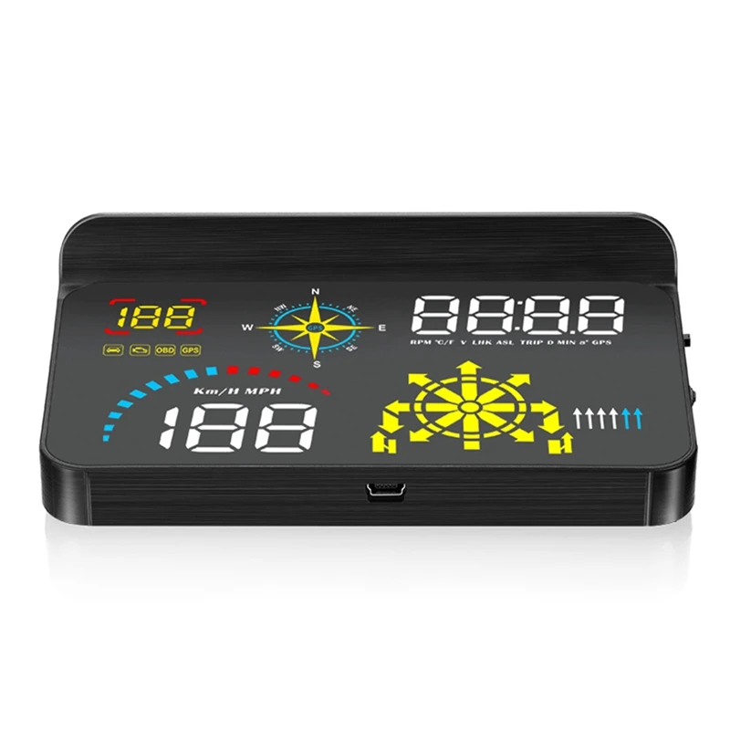 

Автомобильный прибор для измерения скорости HUD OBD Q10, измеритель об/мин, дисплей для головы, Предупреждение о превышении скорости, автомобиль...