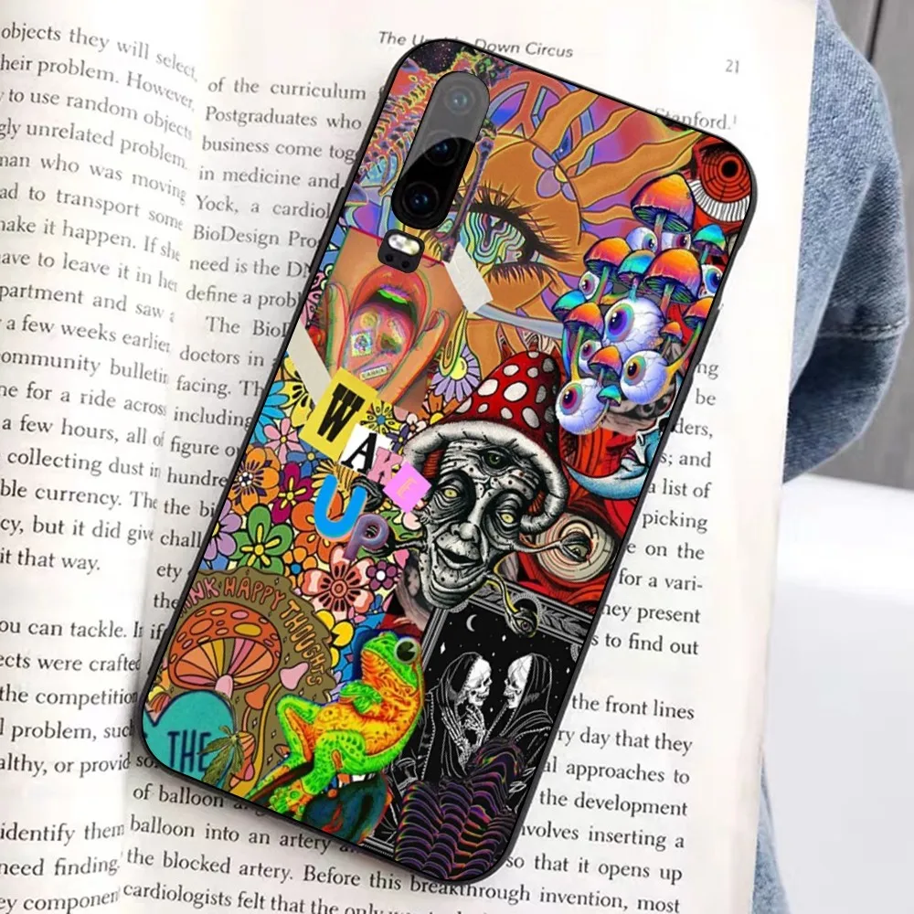 Cool Cartoon Graffiti Colored Laser Print Phone Case For Huawei Honor 10 lite 9 20 7A 9X 30 60 70 pro plus Soft Silicone Cover