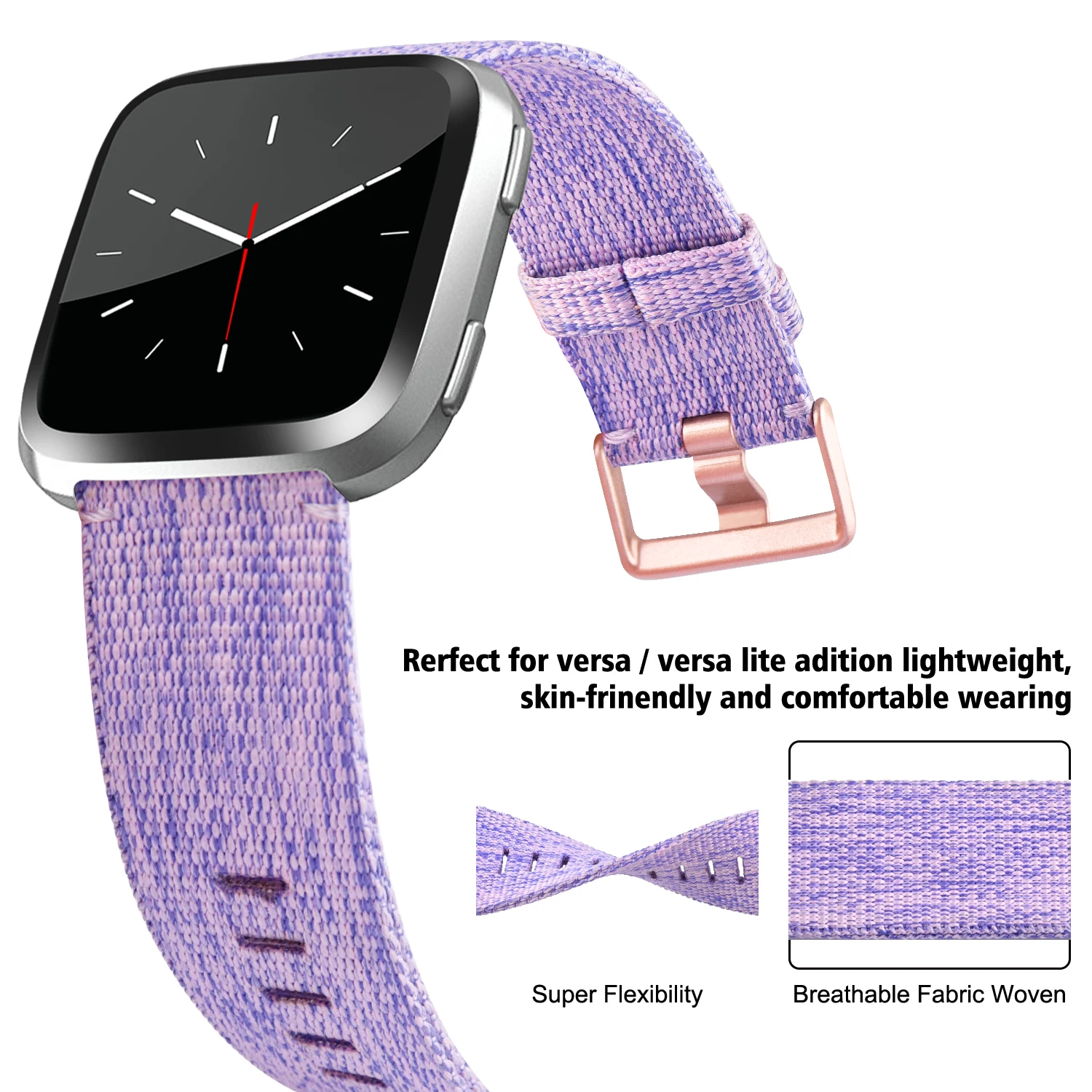 Woven Nylon Strap For Fitbit Versa 2 / Versa 1/Versa Lite Band Watchband Bracelet For Fitbit Versa 2 1/Versa Lite Wristbands images - 6