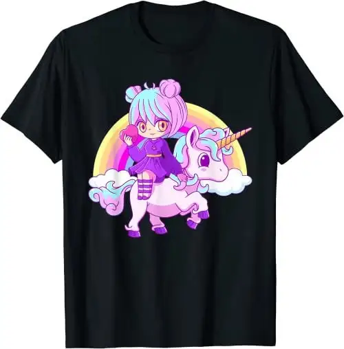 Kawaii Pastel Goth Unicorn японская аниме девушка Menhera Футболка пот 27423