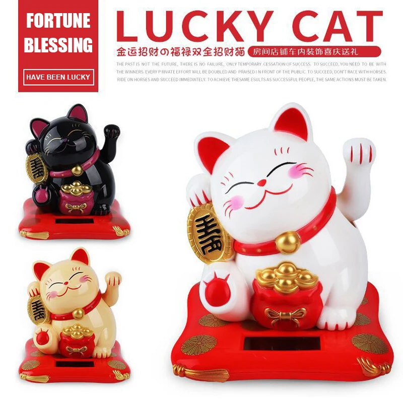 Lucky Cat Wave Fortune Neko Кассовый аппарат Декор для дома и офиса автомобиля