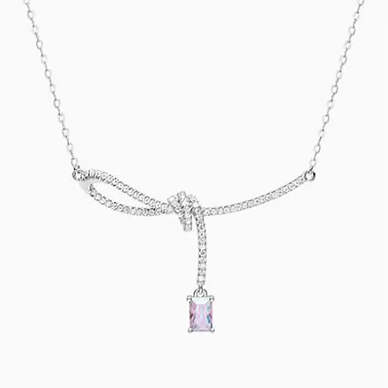 Hefang Where Aurora Ribbon Knot Choker Women Advanced Original Design Necklace Birthday Gift