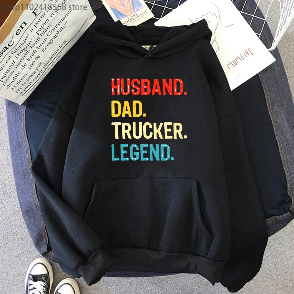 

Husband Dad Trucker Legend Hoodies YINBU Anime Sweatshirt Truck Driver Father Unisex Clothing Men Streetwear Women Y2k Sudaderas