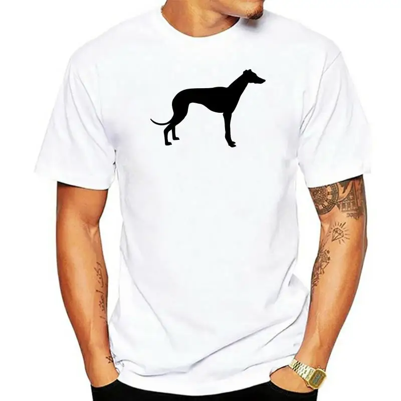 ЖЕНСКАЯ ФУТБОЛКА GREYHOUND DOG SILHOUETTE PET CANINE ПОДАРОК ART HOUND 100% хлопок Топы с короткими