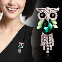 europe and the united states new alloy brooch rhinestone crystal animal owl pin brooch