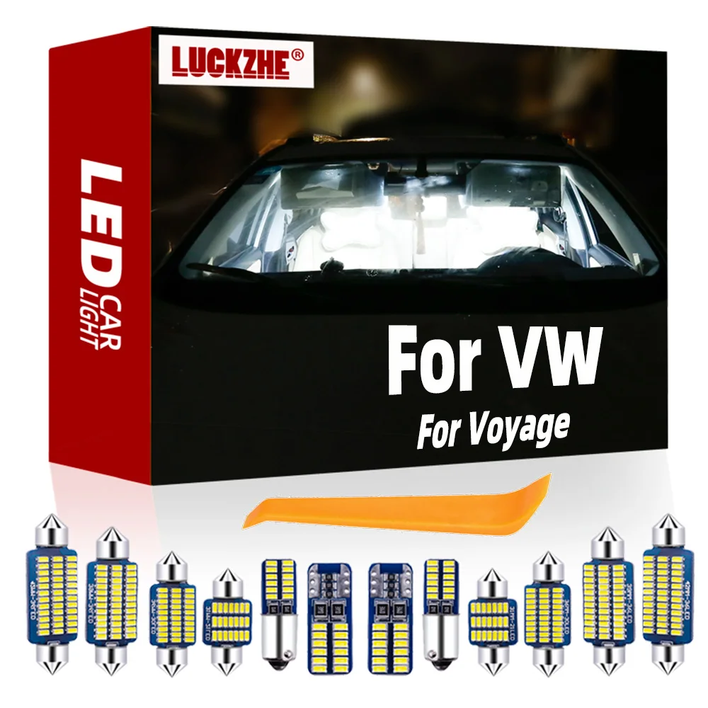 

LUCKZHE 9Pcs For Volkswagen VW Voyage 2009-2016 Canbus Vehicle LED Interior Map Dome Trunk Light Kit Auto Accessories