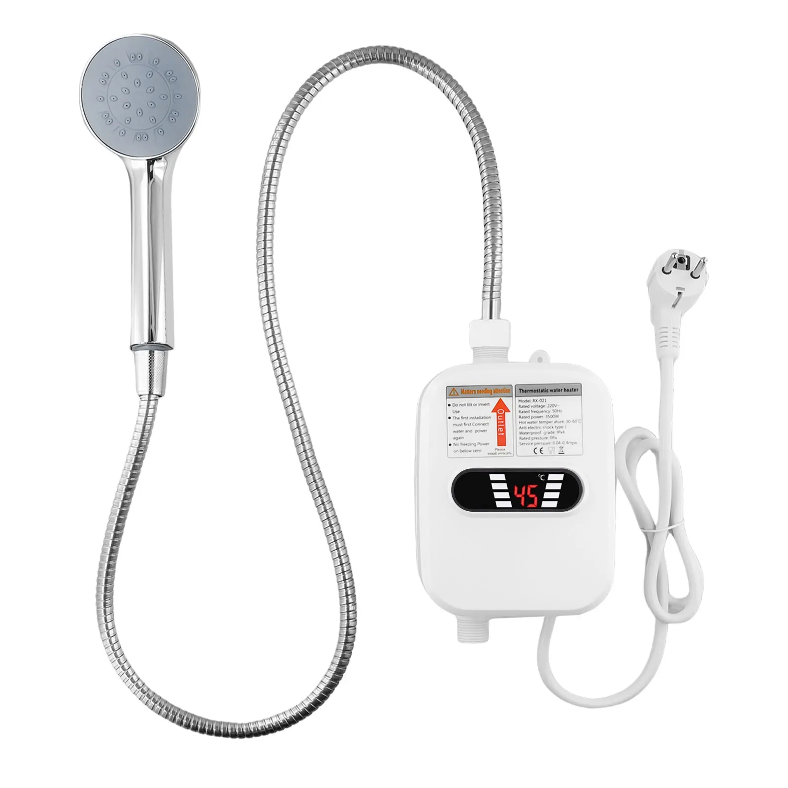 Безрезервуарный водонагреватель для душа электрический портативный мгновенный