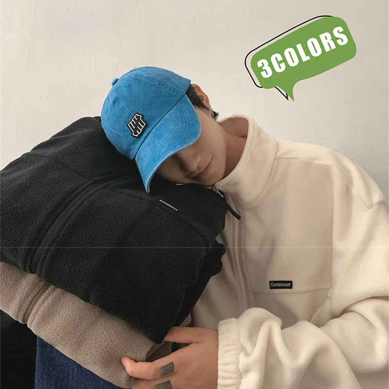 Куртка мужская флисовая на молнии с воротником-стойкой и аппликацией