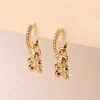 wesparking emo gold plated cute bear dangle earrings zircon huggie earrings for women free shipping item fashion jewelry pusheen