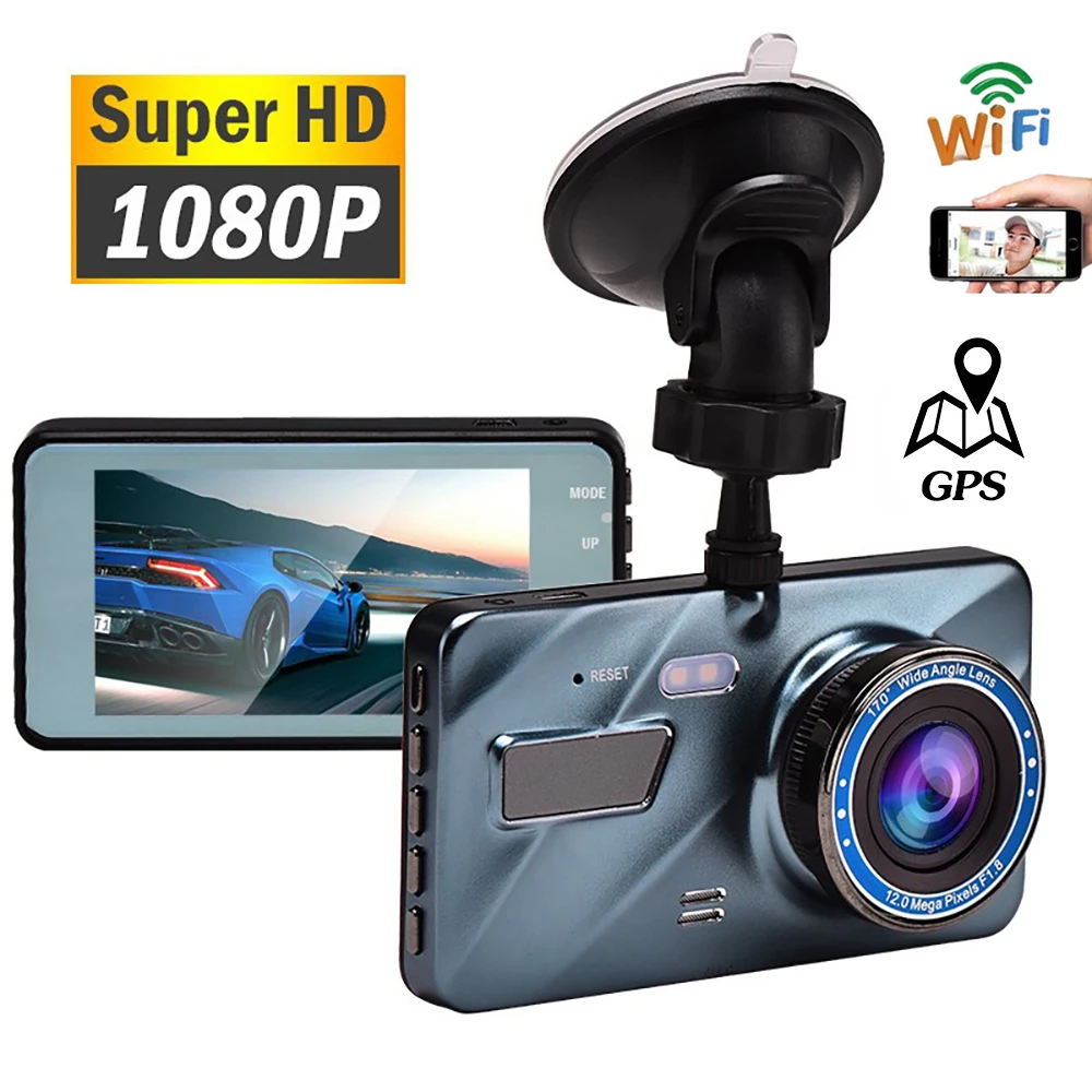 Dash Cam Car DVR WiFi 4.0" Full HD 1080P Rear View Car Video Recorder Black Box Dashcam Auto Camera GPS Logger Car Accessories