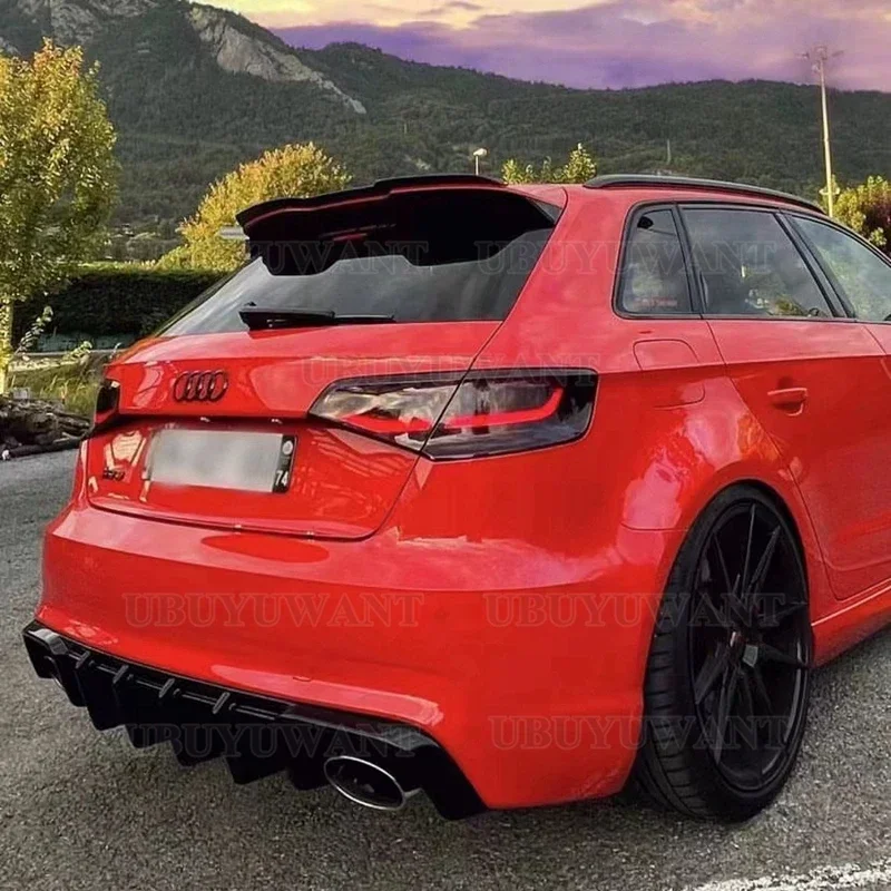 Глянцевый черный/углеродное волокно вид заднего багажника автомобиля губа